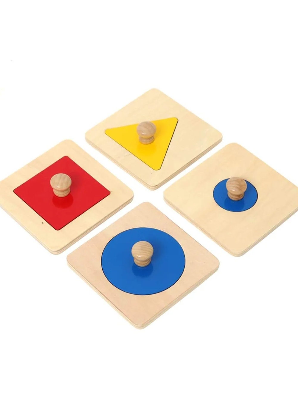 Thoth Montessori Single Shape Puzzle First Shapes Jumbo Wooden Puzzle Board Knob